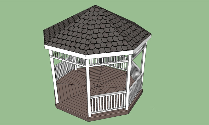 Octagonal gazebo - drawing, materials how to build yourself