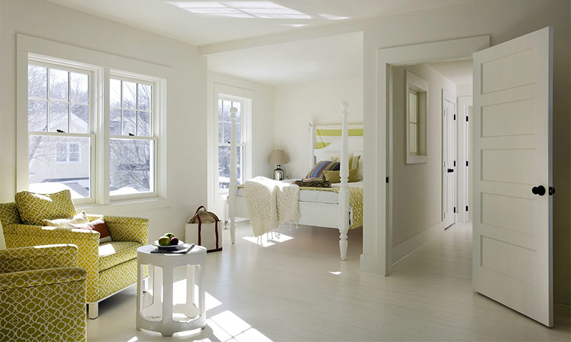 White color in the interior of the premises