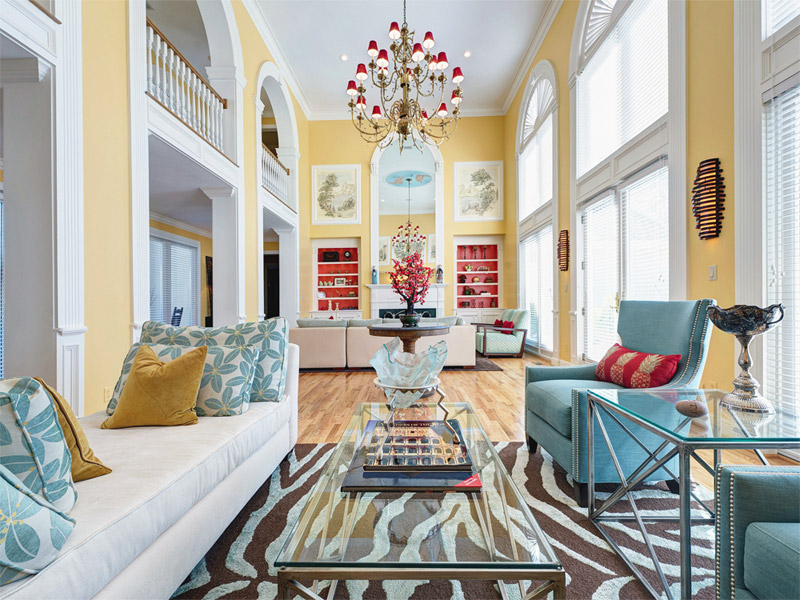 Una combinación de turquesa y amarillo.