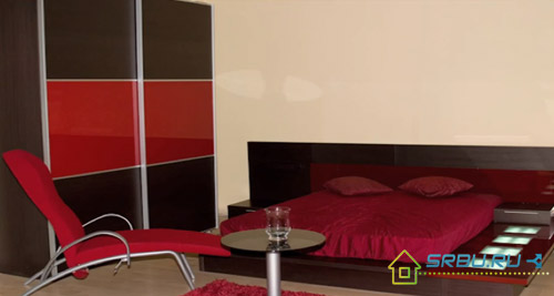 Chambre à coucher avec éclairage de lit intégré Chambre à coucher avec éclairage de lit intégré