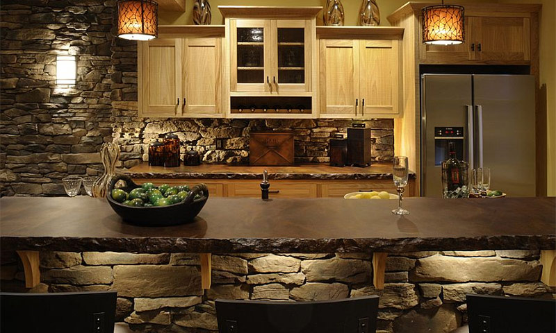 Stone in the interior of the kitchen - stone kitchen finish
