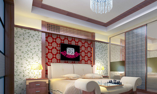 De combinatie van behang met verschillende patronen