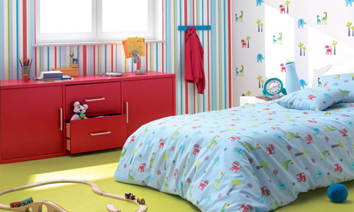 De combinatie van behang in verschillende kleuren