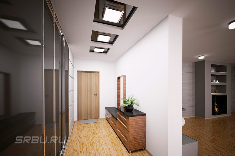 Het plafond schilderen in de gang