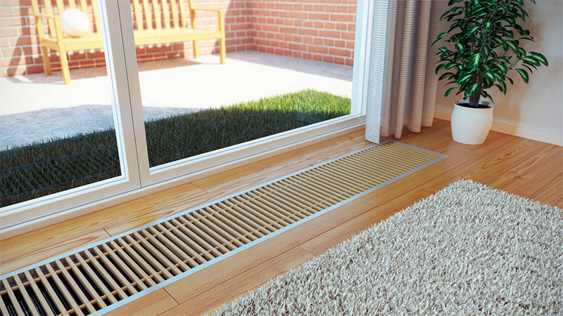 Griglia decorativa per termoconvettore integrato