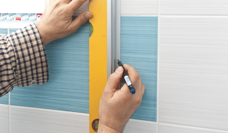 Markierung zum Bohren von Löchern