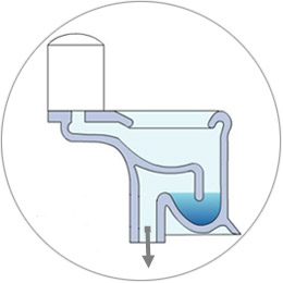 Pionowy odpływ toalety