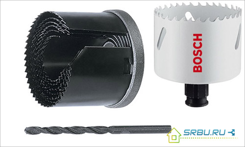 Kronen voor het zagen van grote gaten in hout